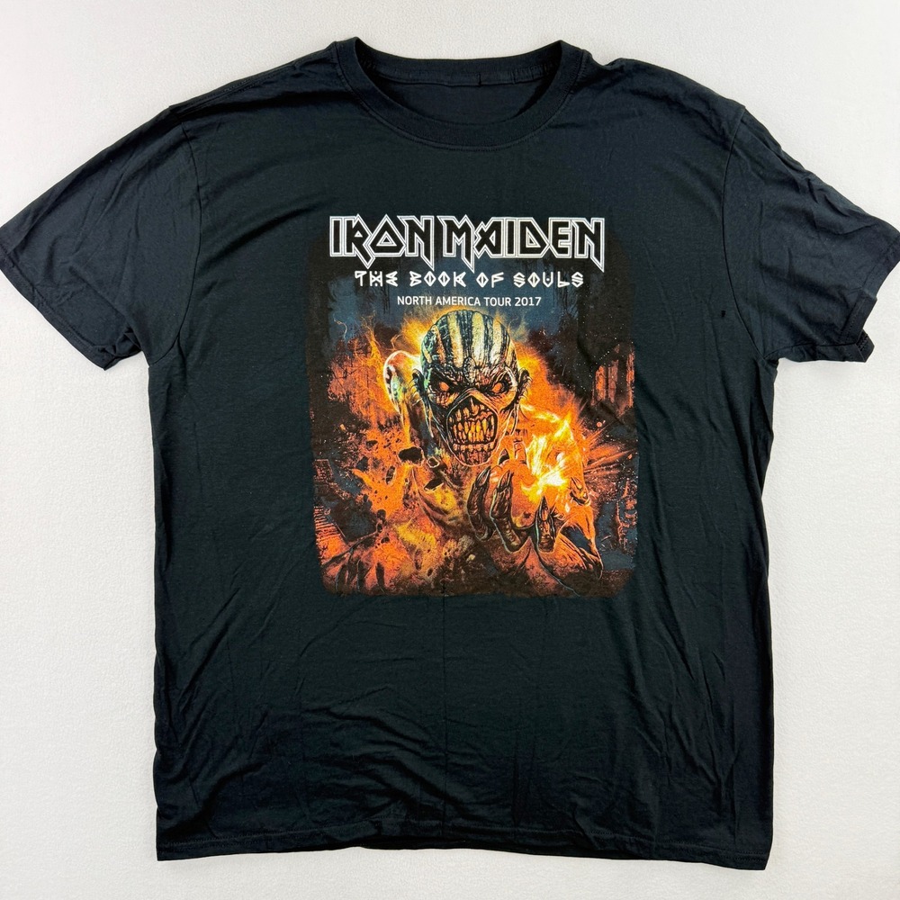 Iron Maiden 2017 Tour Tshirt The Book Of Souls Size XL Black